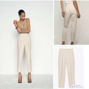 Zara Tapered Linen Ankle Pants